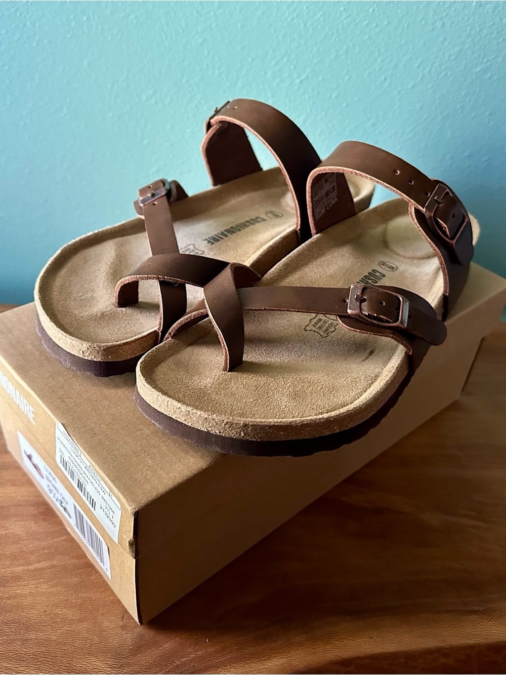 Cushionare Luna Brown Leather Sandals - 9.5 W US